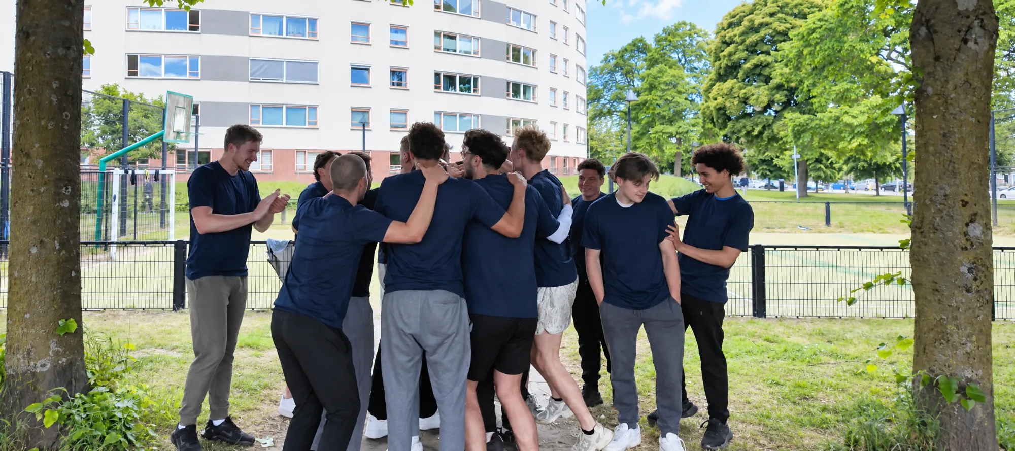 Team in een kring